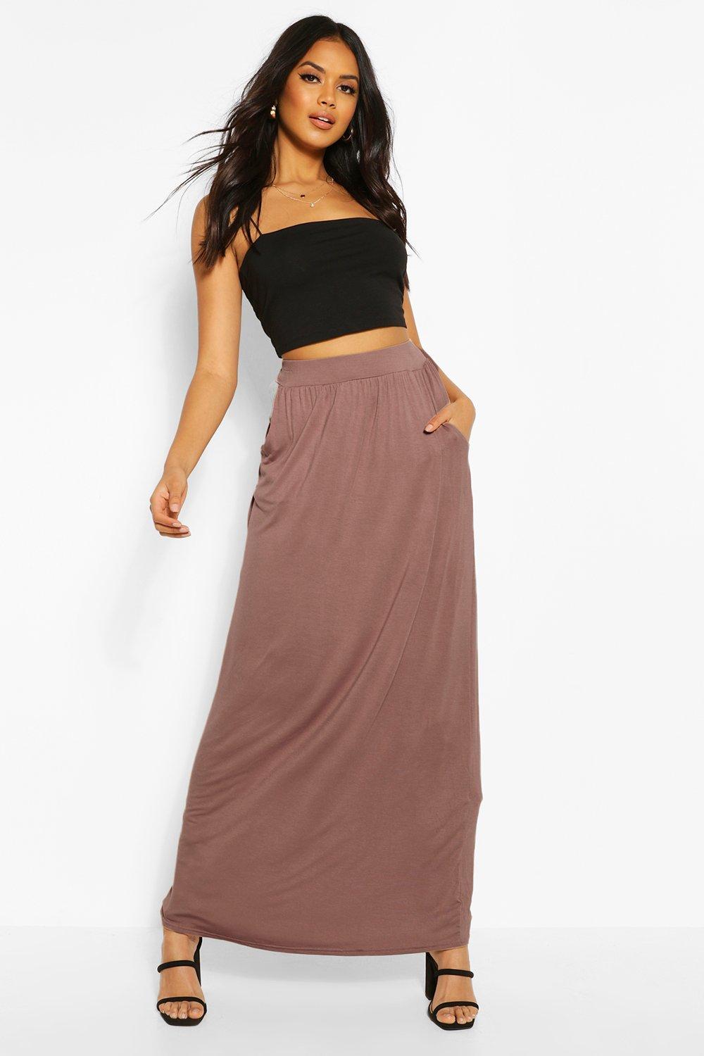boohoo jersey maxi skirt
