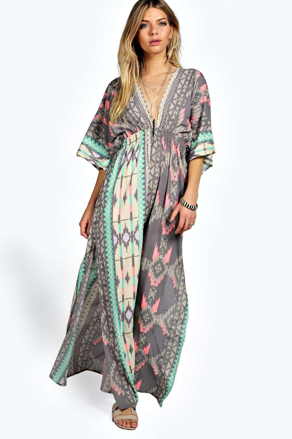kimono maxi dress boohoo