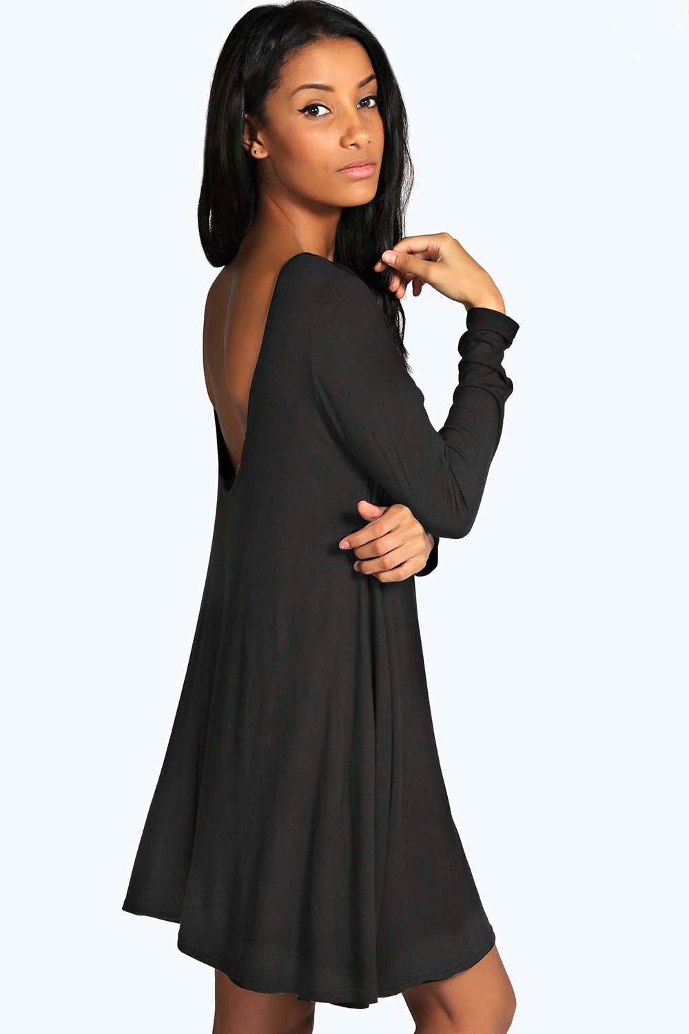 low back dress with sleeves