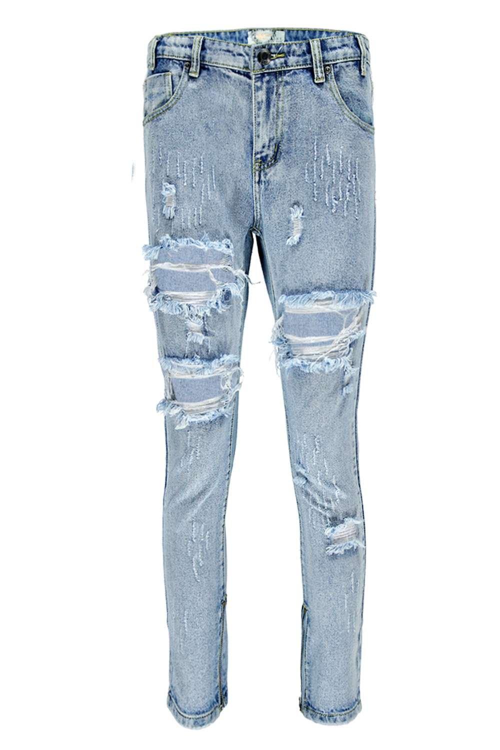 Boohoo Womens Sara Relaxed Fit Open Leg Zip Boyfriend Jeans | eBay