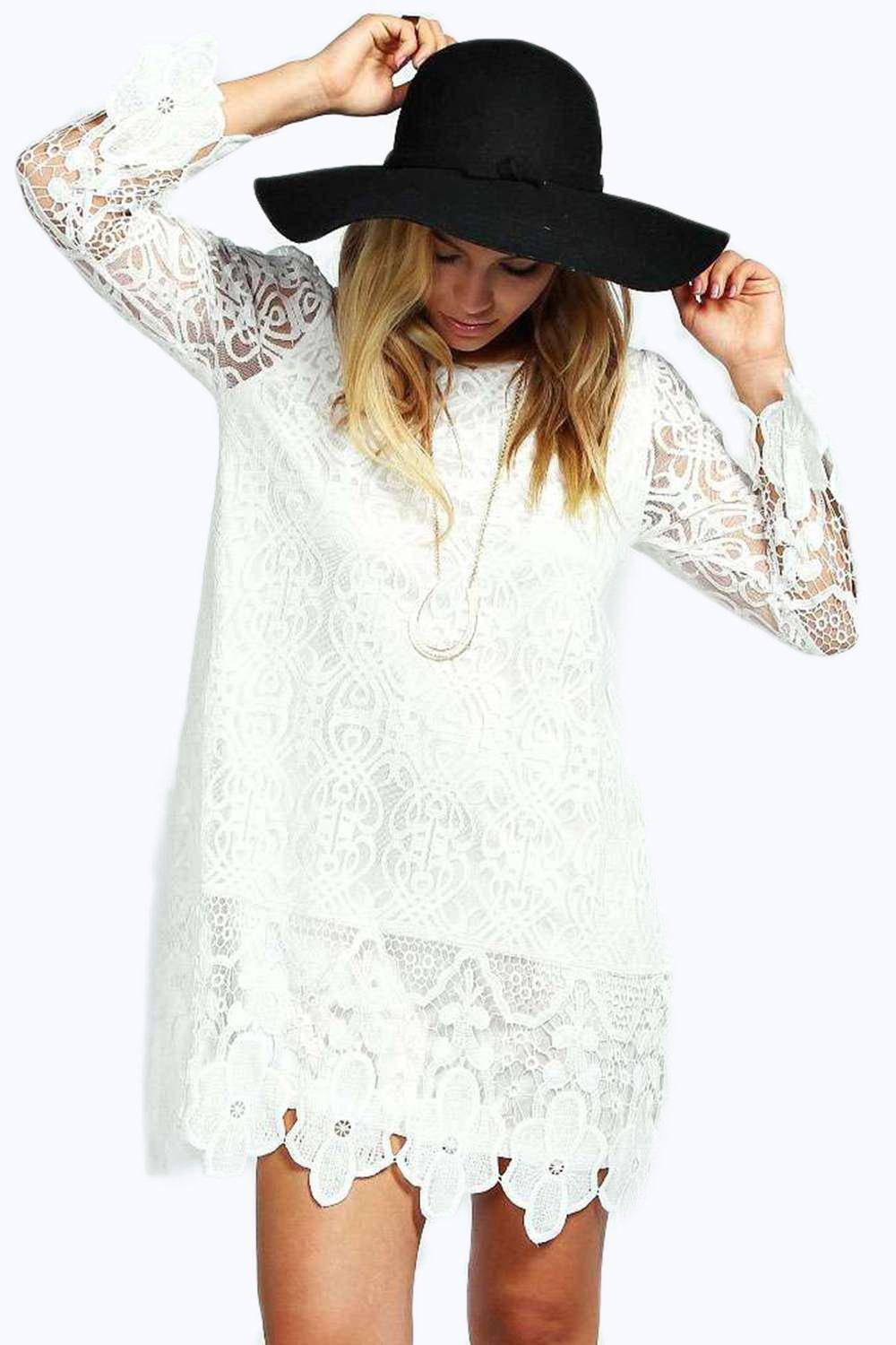 boohoo white dress lace