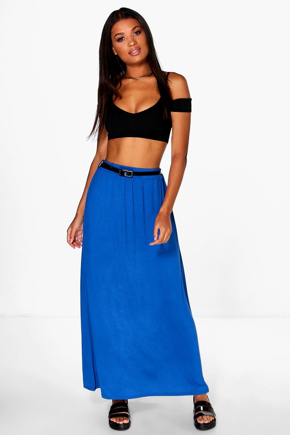 belted maxi skirt