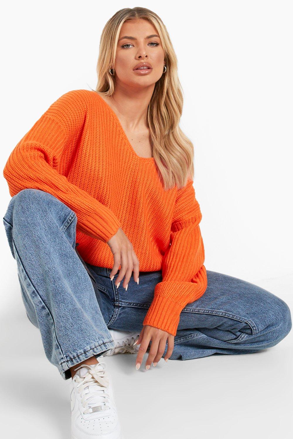 

Объемный комбинезон с V-образным вырезом, Burnt orange