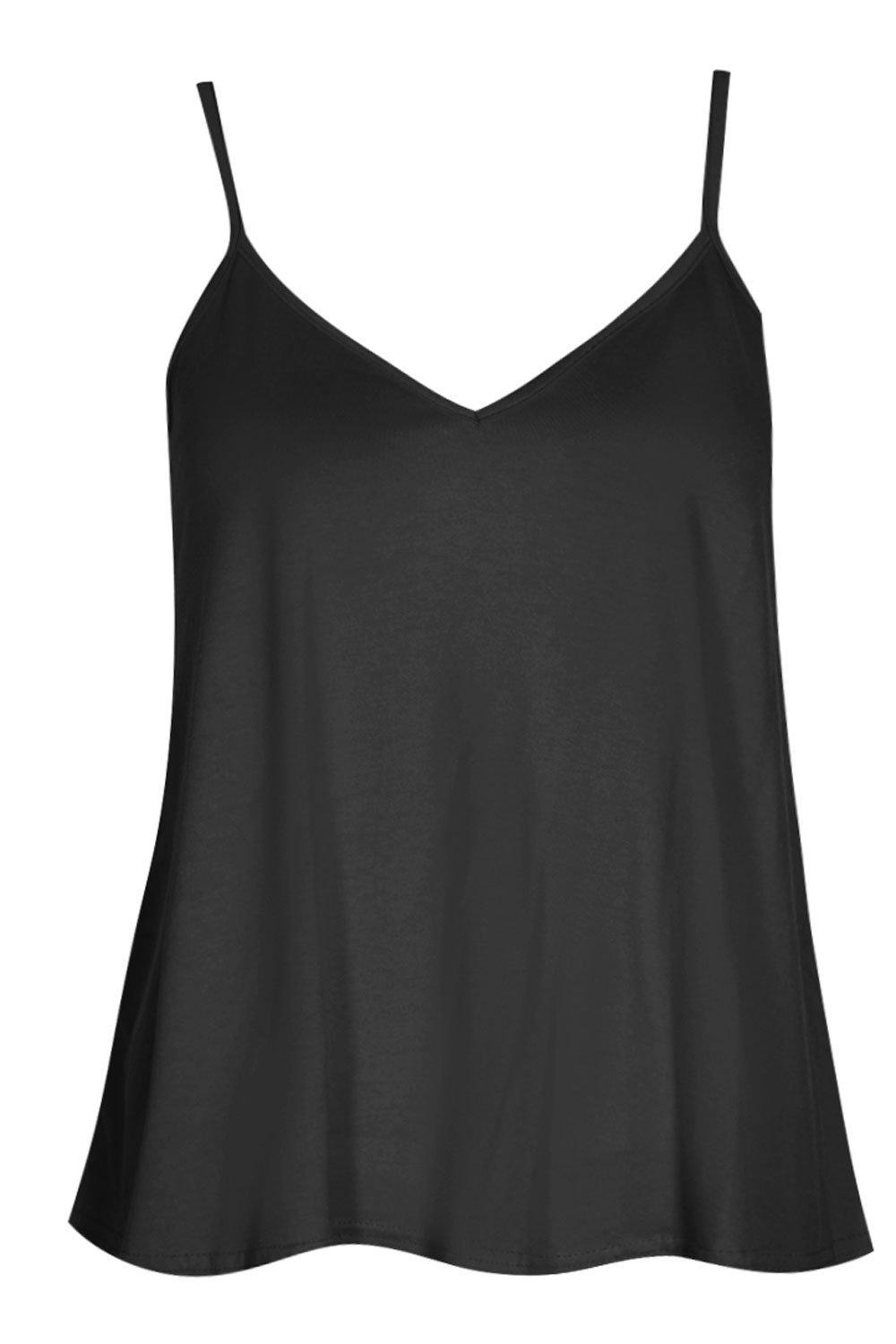 Boohoo Womens Ladies Anna Waist Length V Neck Swing Vest Top BST10 | eBay