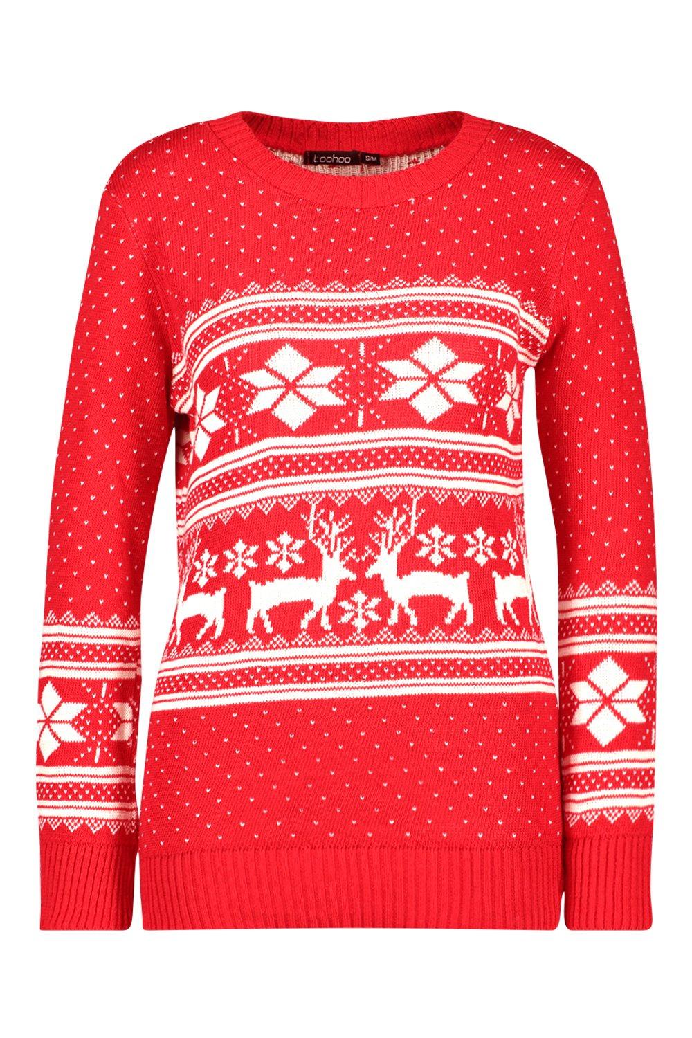 

Reindeer джемпер из коллекции "Рождественские свитера" с жаккардовым узором, Красный