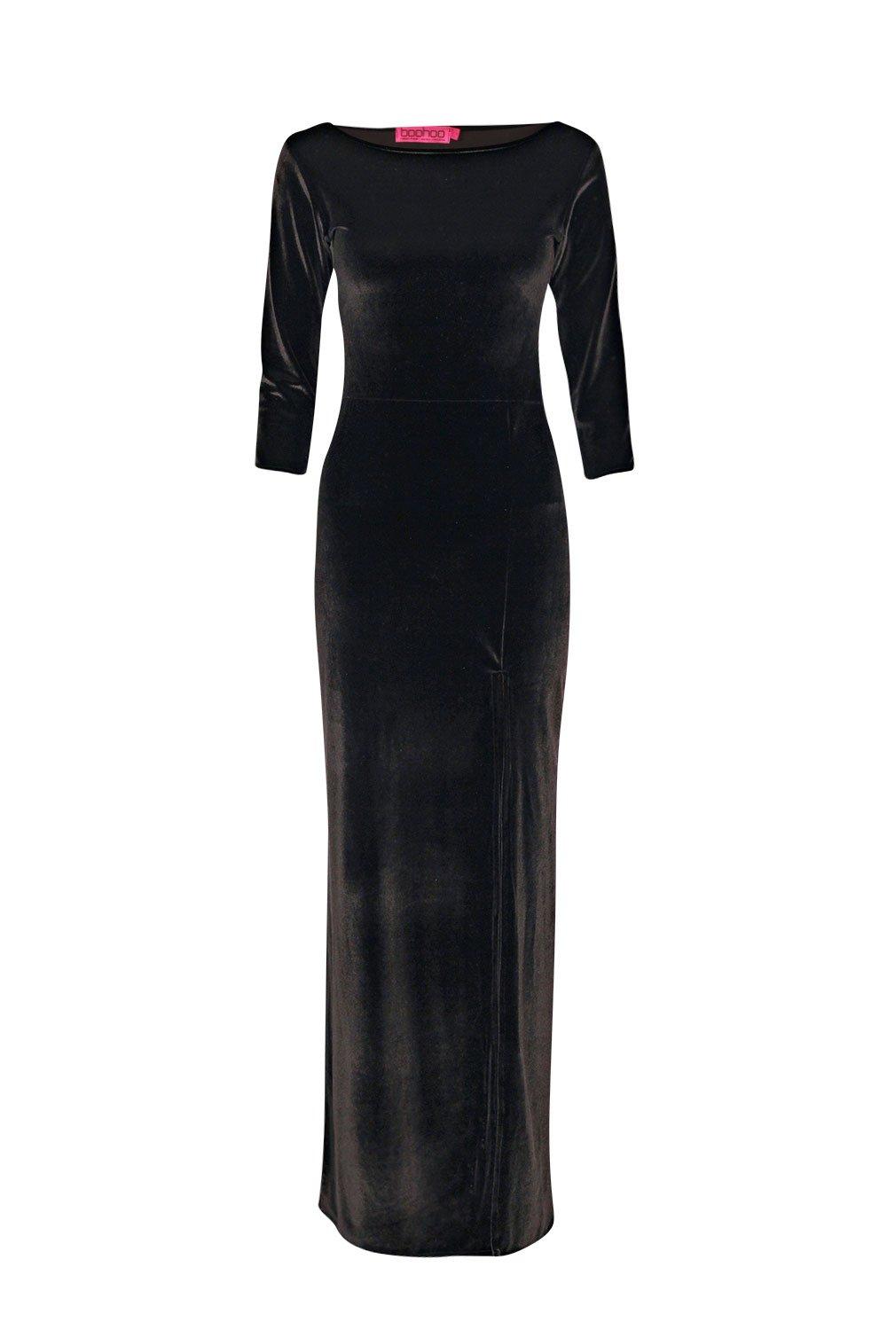 Boohoo Womens Kelly Velvet Long Sleeve Maxi Dress | eBay