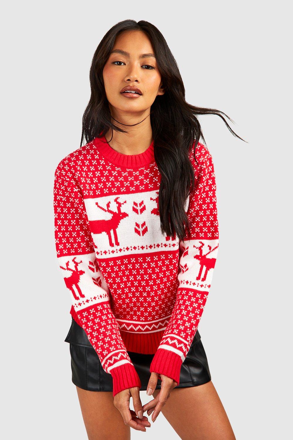 Simone Snowflake and Reindeer Knitted Jumper | Boohoo