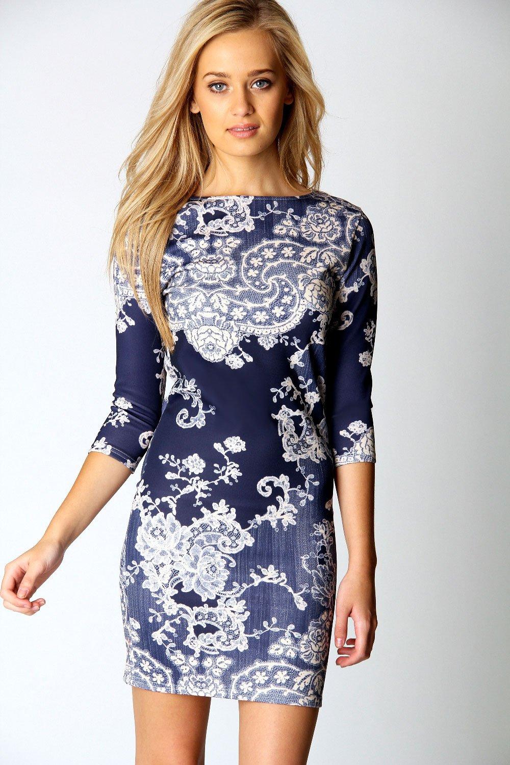 boohoo navy floral dress