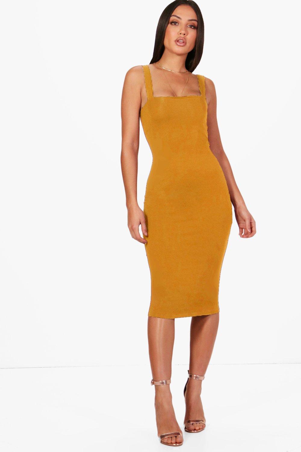 mustard yellow bandage dress