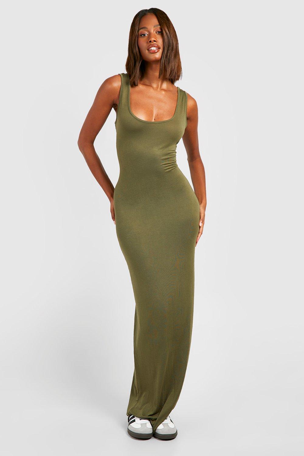 boohoo green maxi dress