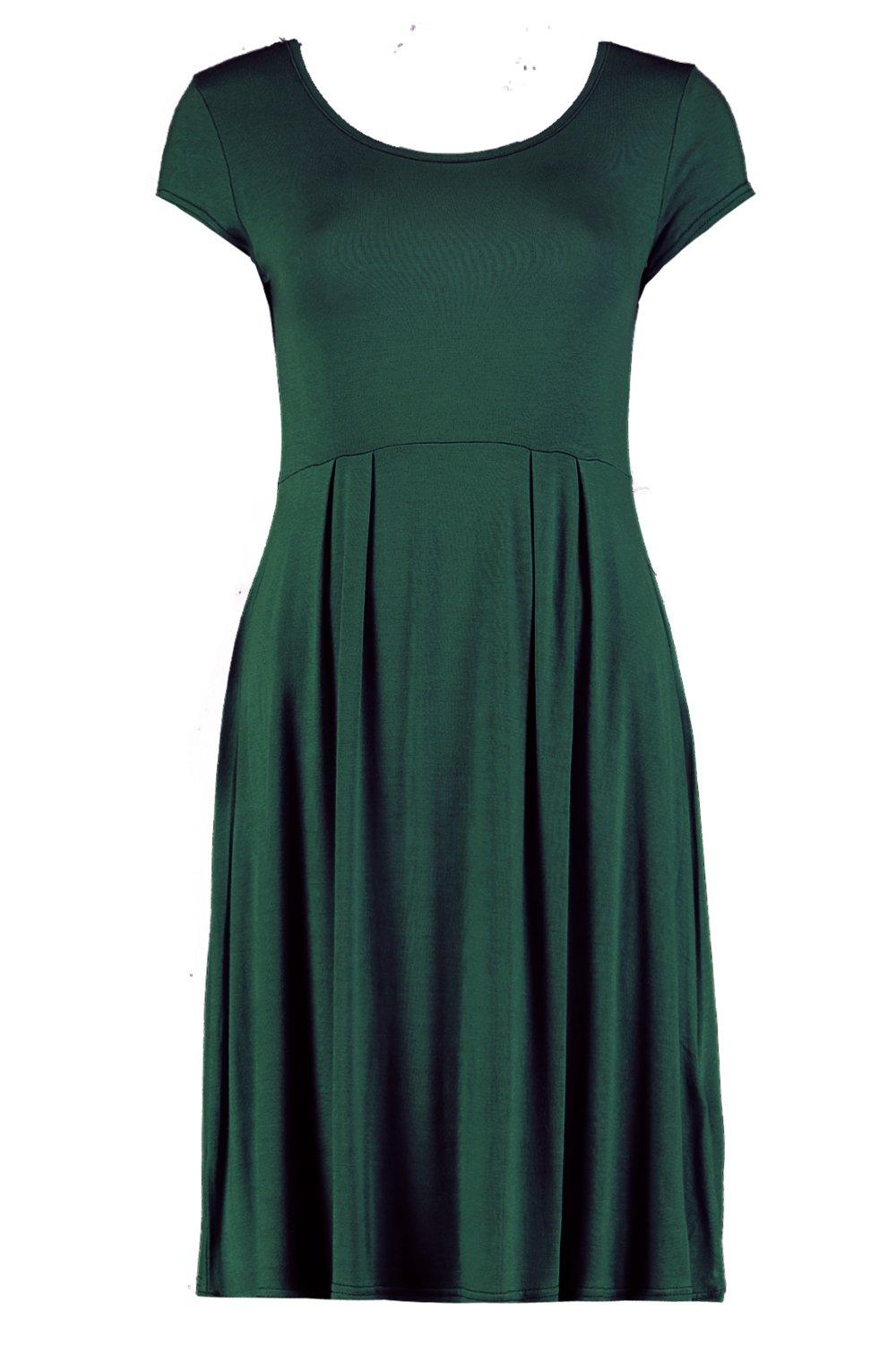 Claudia Jersey Cap Sleeve Skater Dress