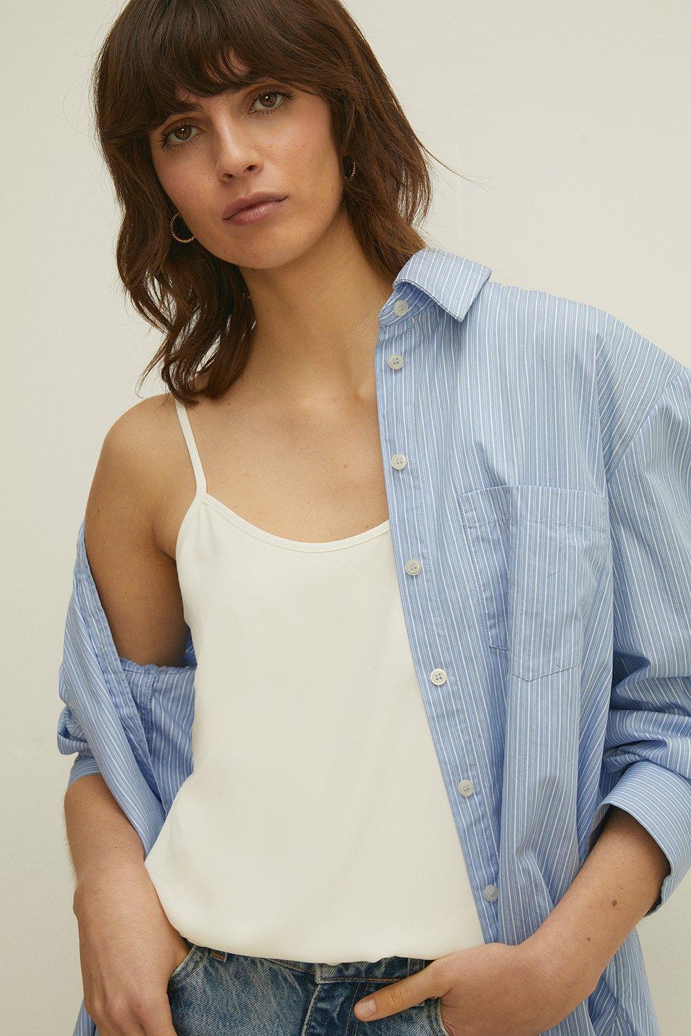 Essential Scoop Strappy Woven Camiivory