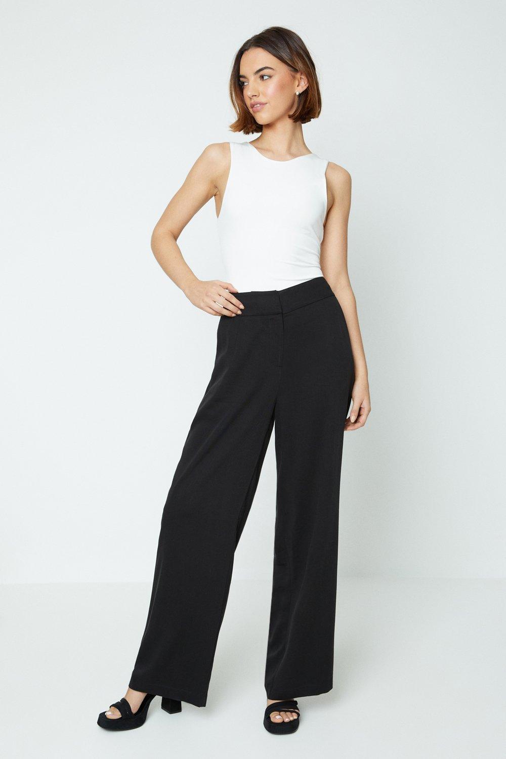 Wide Leg Twill Relaxed Trouserblack