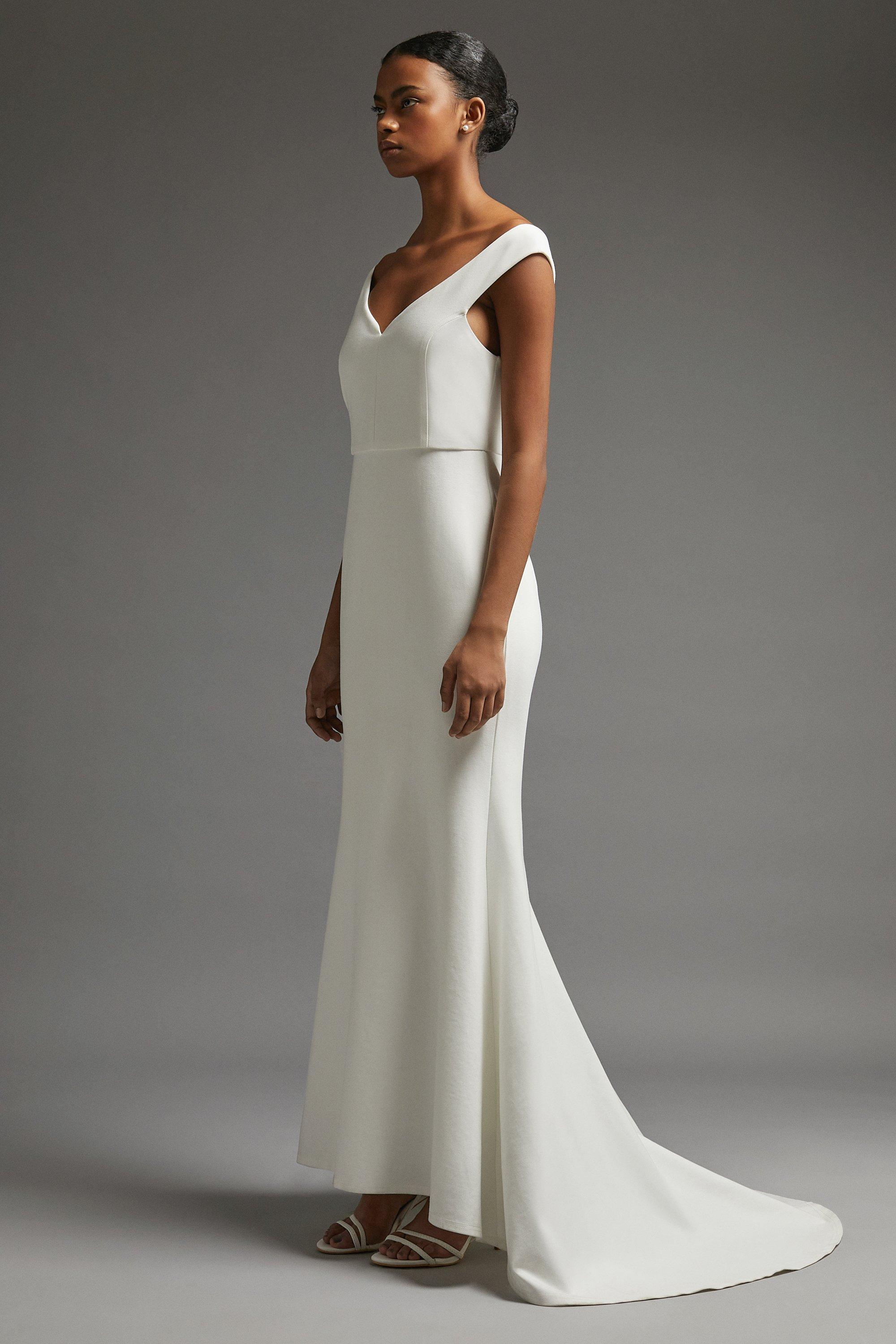 bardot maxi evening dress