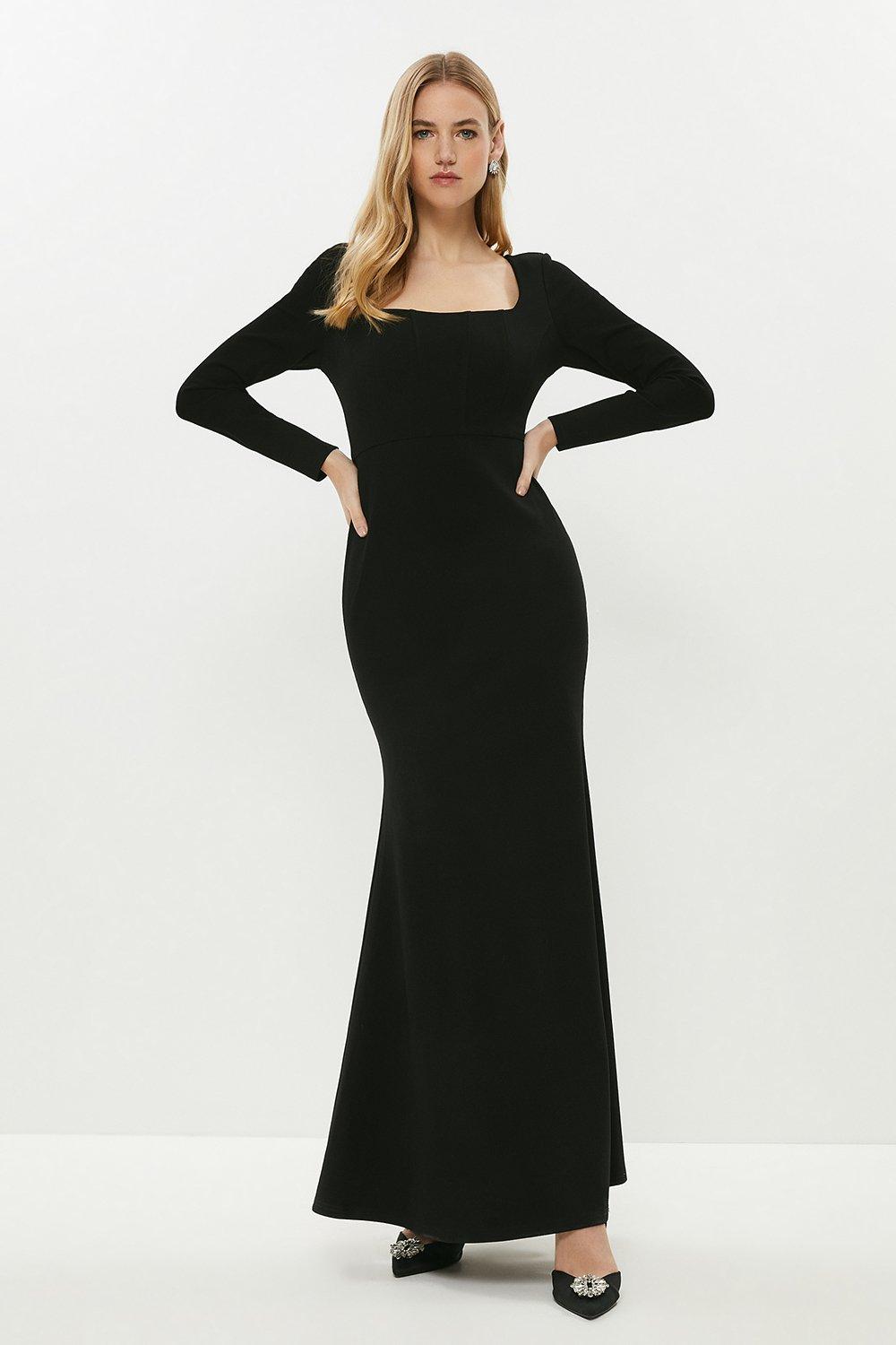 long sleeve fishtail dress