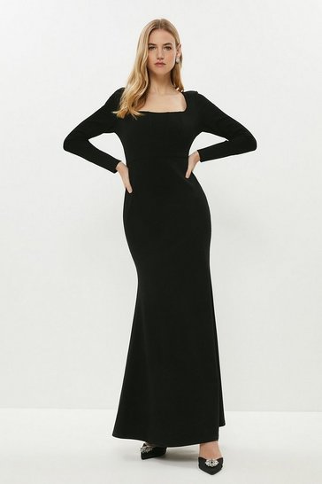 Long Sleeve Maxi Dress With Fishtail ...