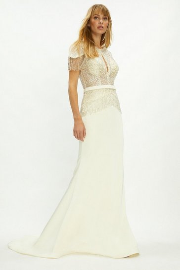 Coast – Premium Fringe Embellished Maxi Dress Robes de mariée The Wedding Explorer