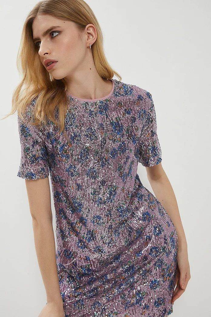 Floral Sequin T Shirt Dress​ | Coast