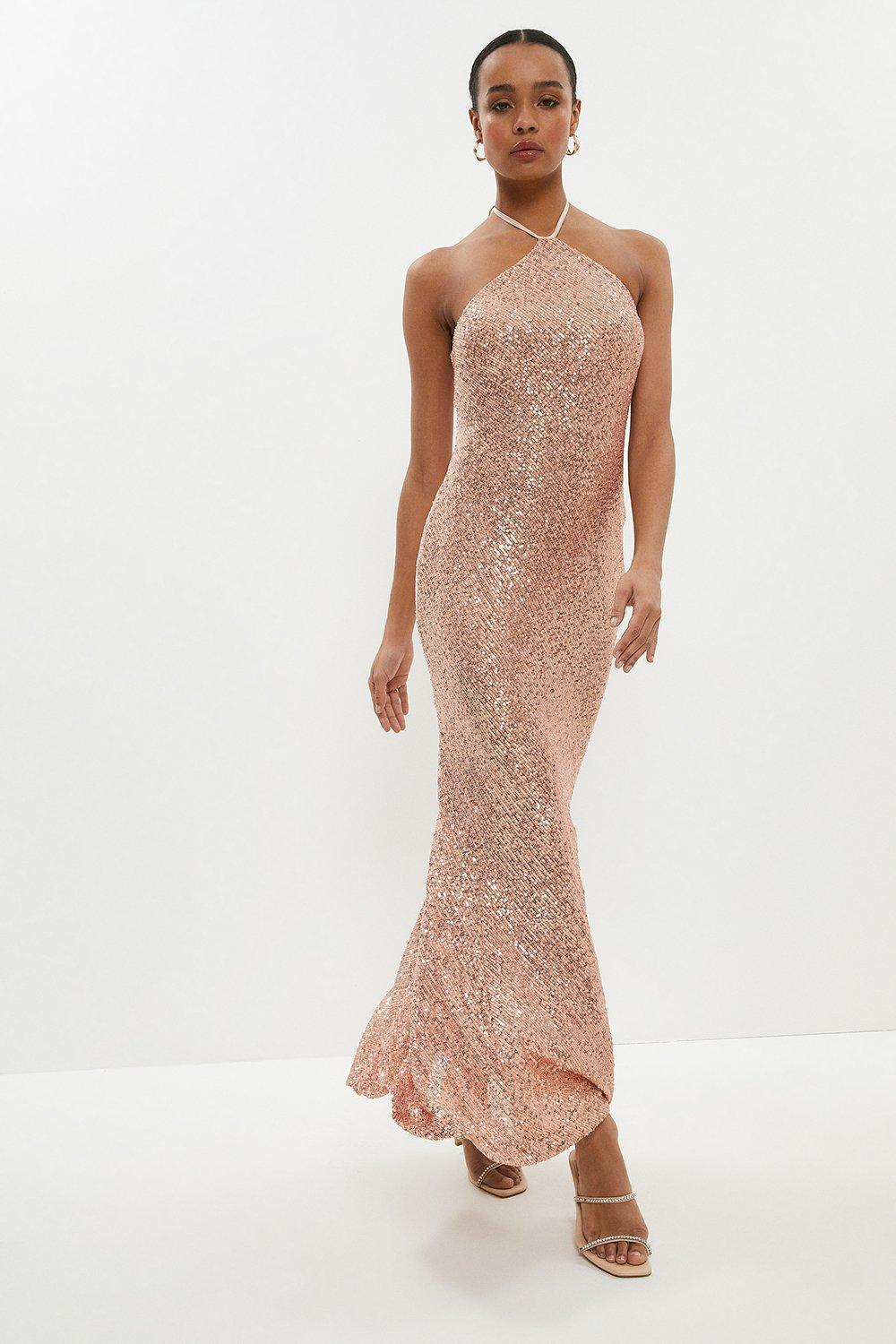 halter sparkly dress