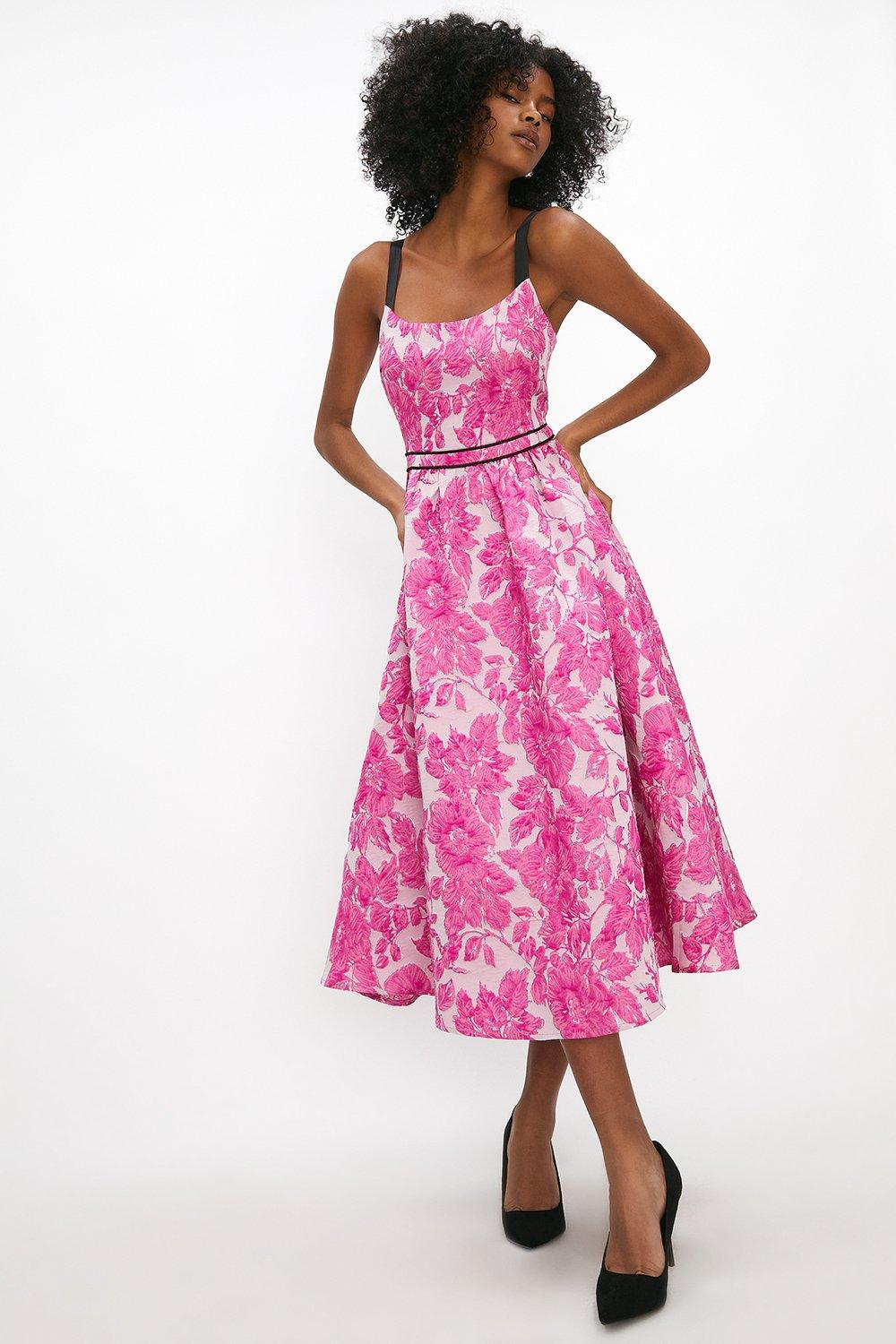 coast jacquard midi dress
