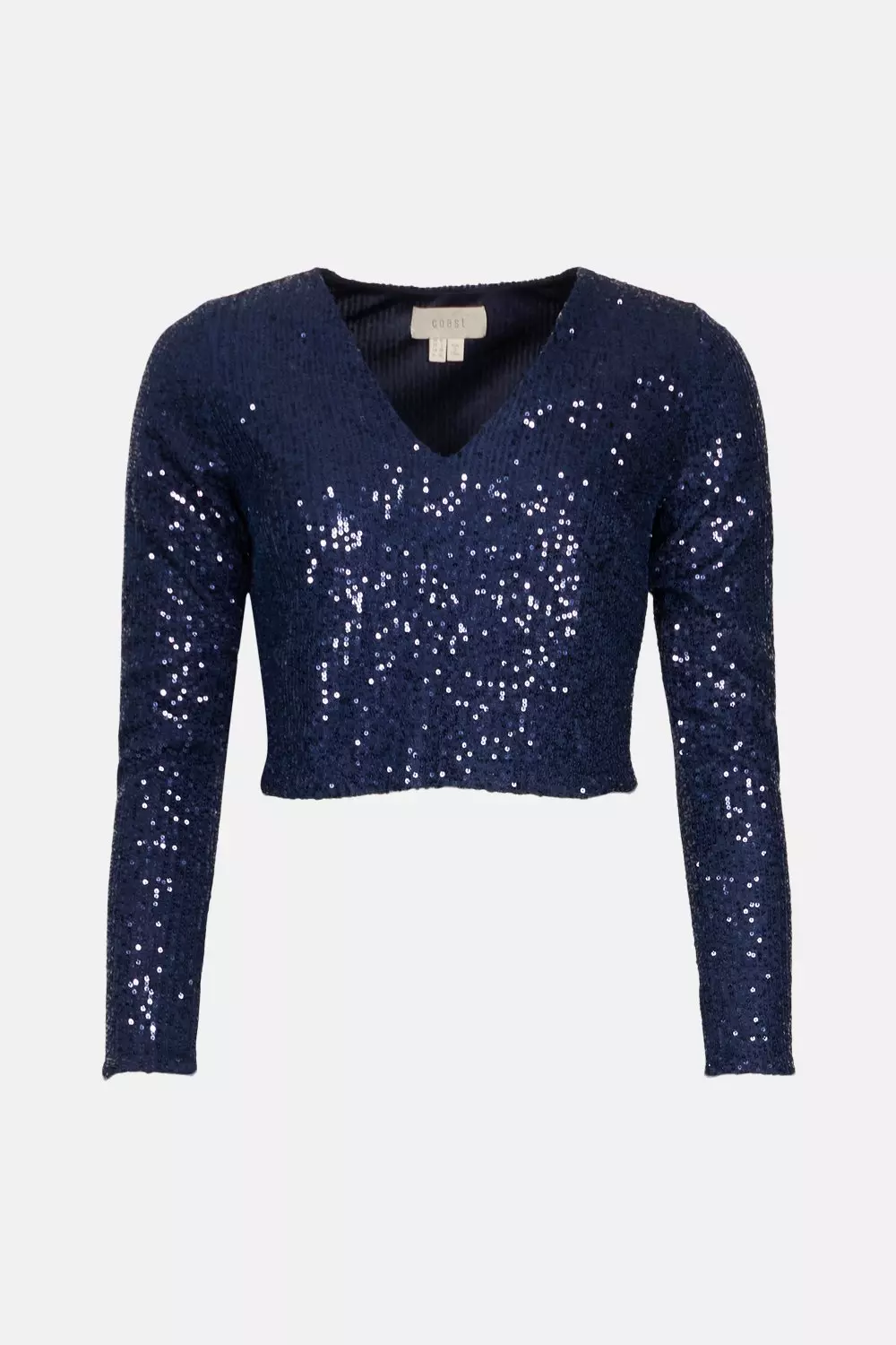 Sequin V Neck Long Sleeve Top | Coast
