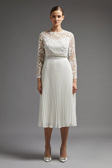 Coast – Petite Pleated Midi Skirt Jupes mariage The Wedding Explorer