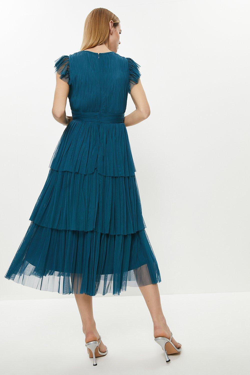 coast tiered tulle midi dress