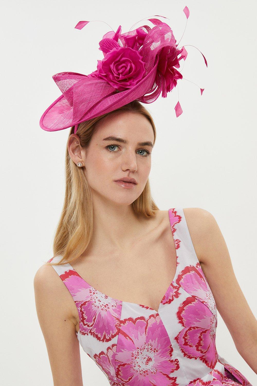 fascinator with floral dress