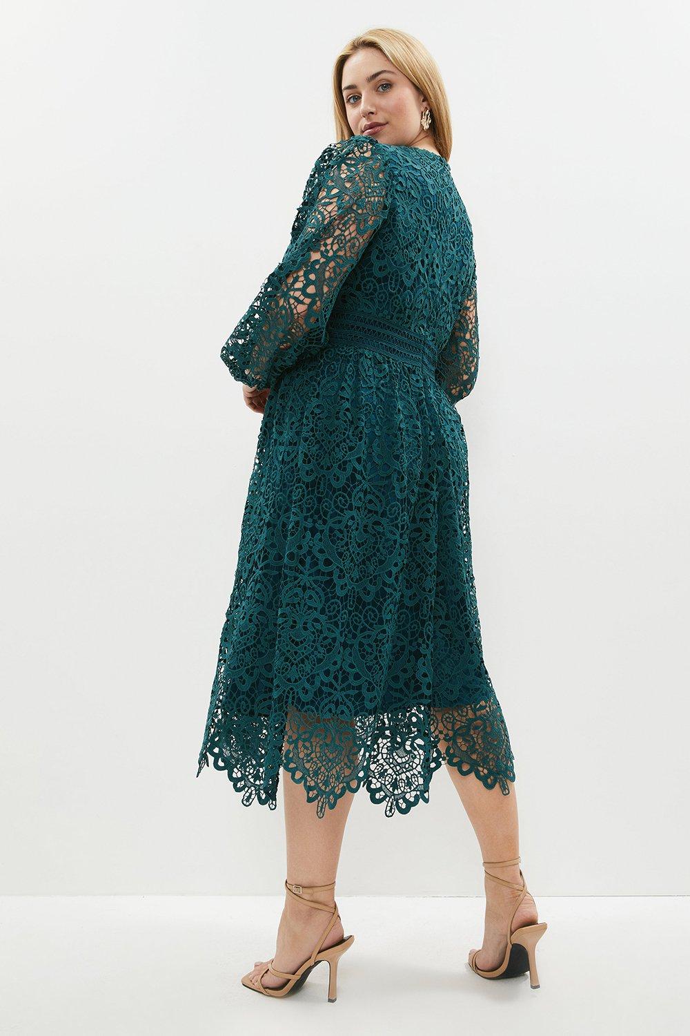 teal lace dress plus size