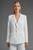 Ivory Sequin Single Breasted Blazer 