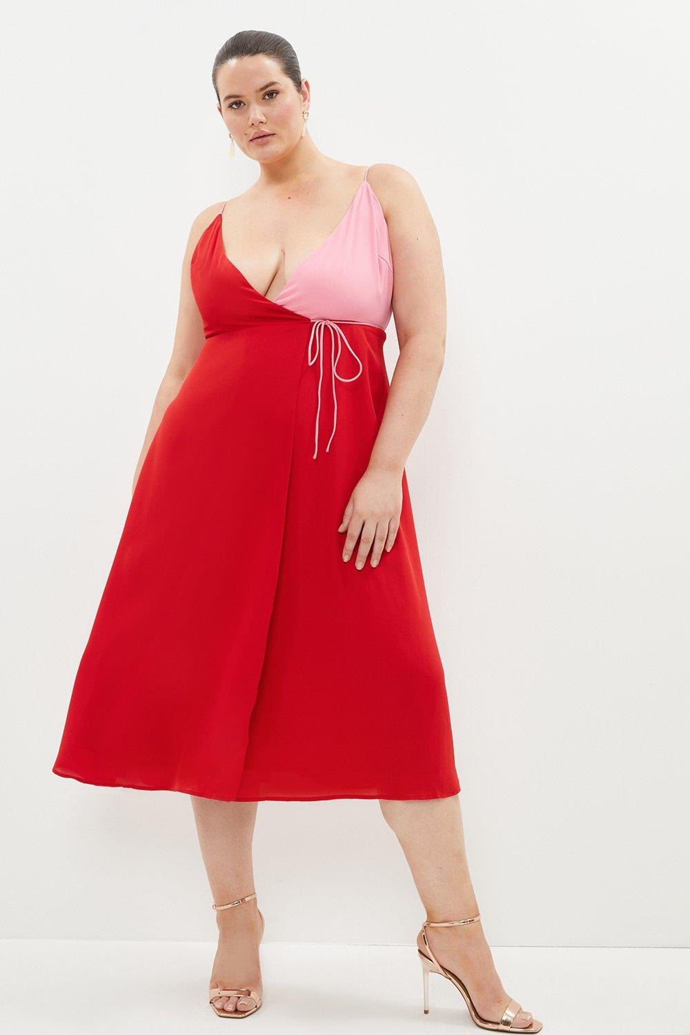 coast red wrap dress