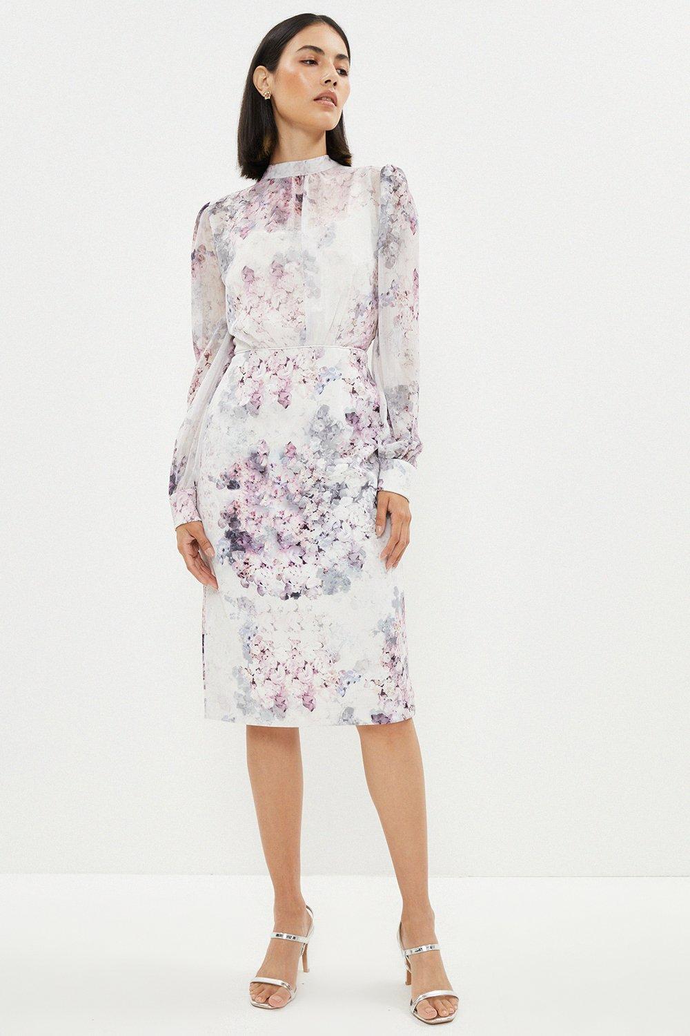 Louren flower jacquard pencil dress pulpen.org