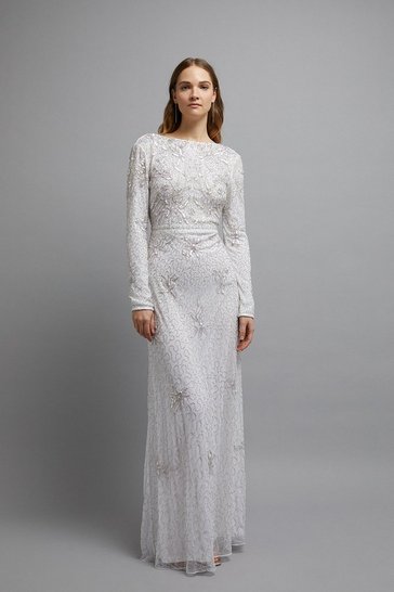 Coast – Sequin Flare Sleeve  Robes de mariée courtes The Wedding Explorer