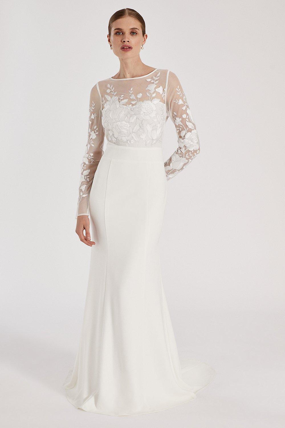 RSN Inspired Embroidered Crepe Maxi - Ivory