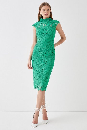 Lace Pencil Dress With Applique Neckline | Coast