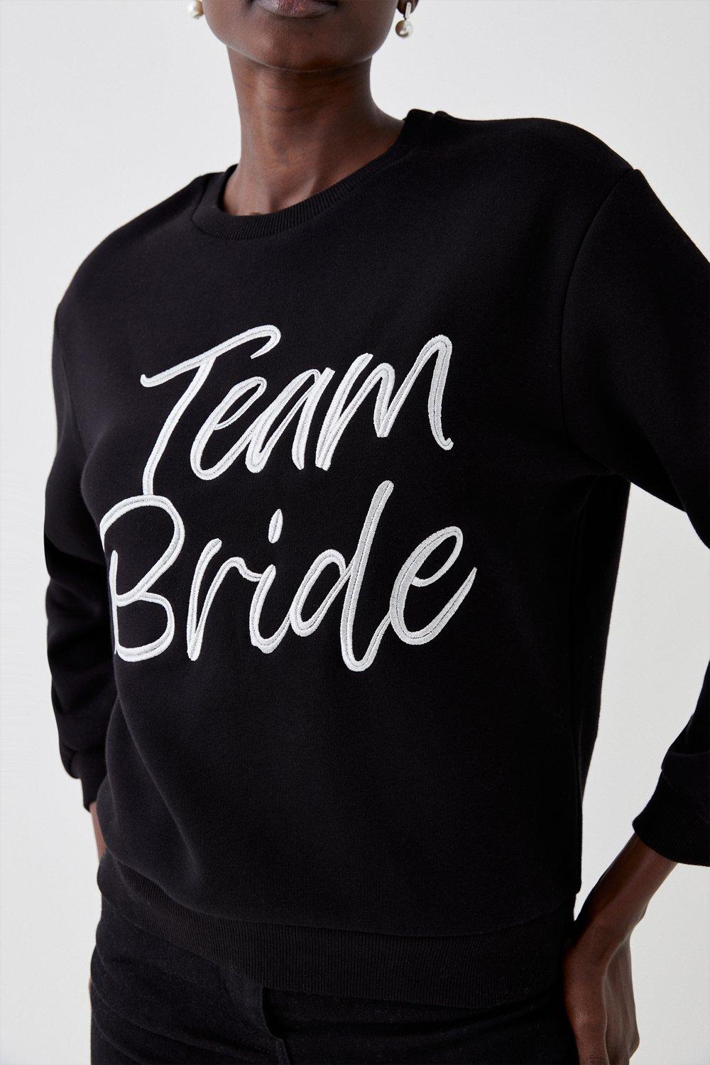 Team Bride Embroidered Sweatshirt - Black