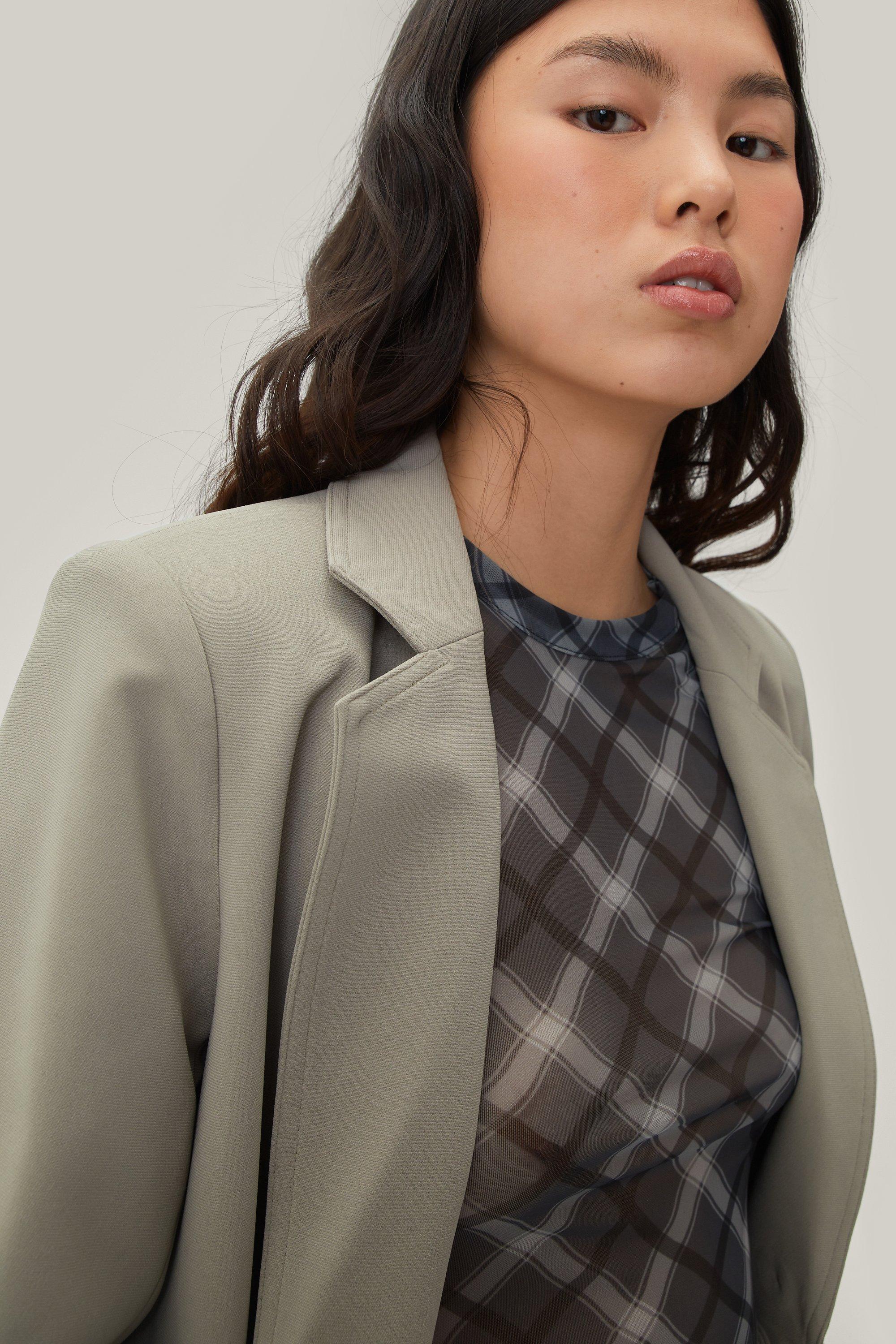 Blazer Croisé Fluide À Poches Sur Le Devant - Vert - 32, Vert