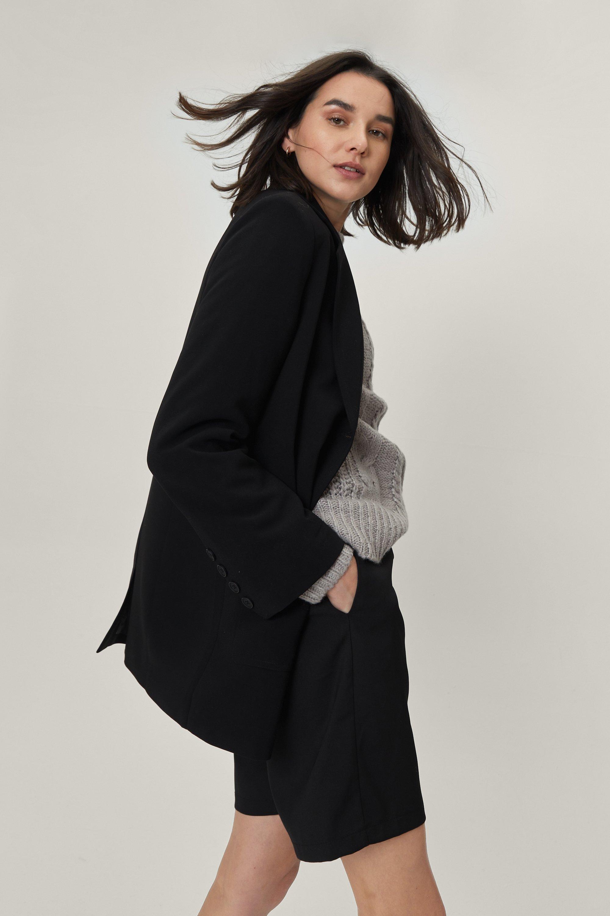 Pocket Detail Fluid Single Breasted Blazer - Noir - 4, Noir