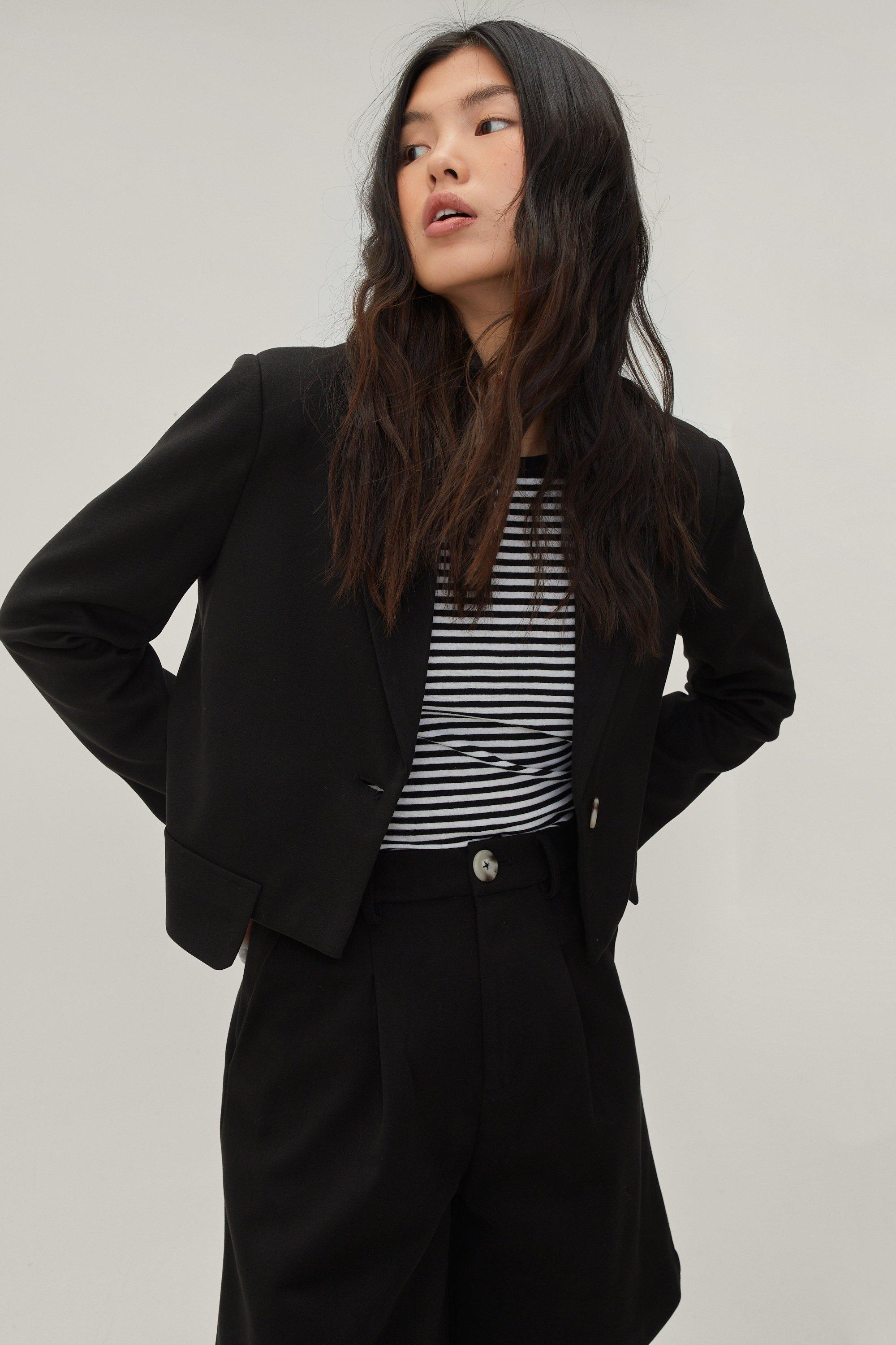 Blazer Court À Poches Tombantes - Noir - 32, Noir