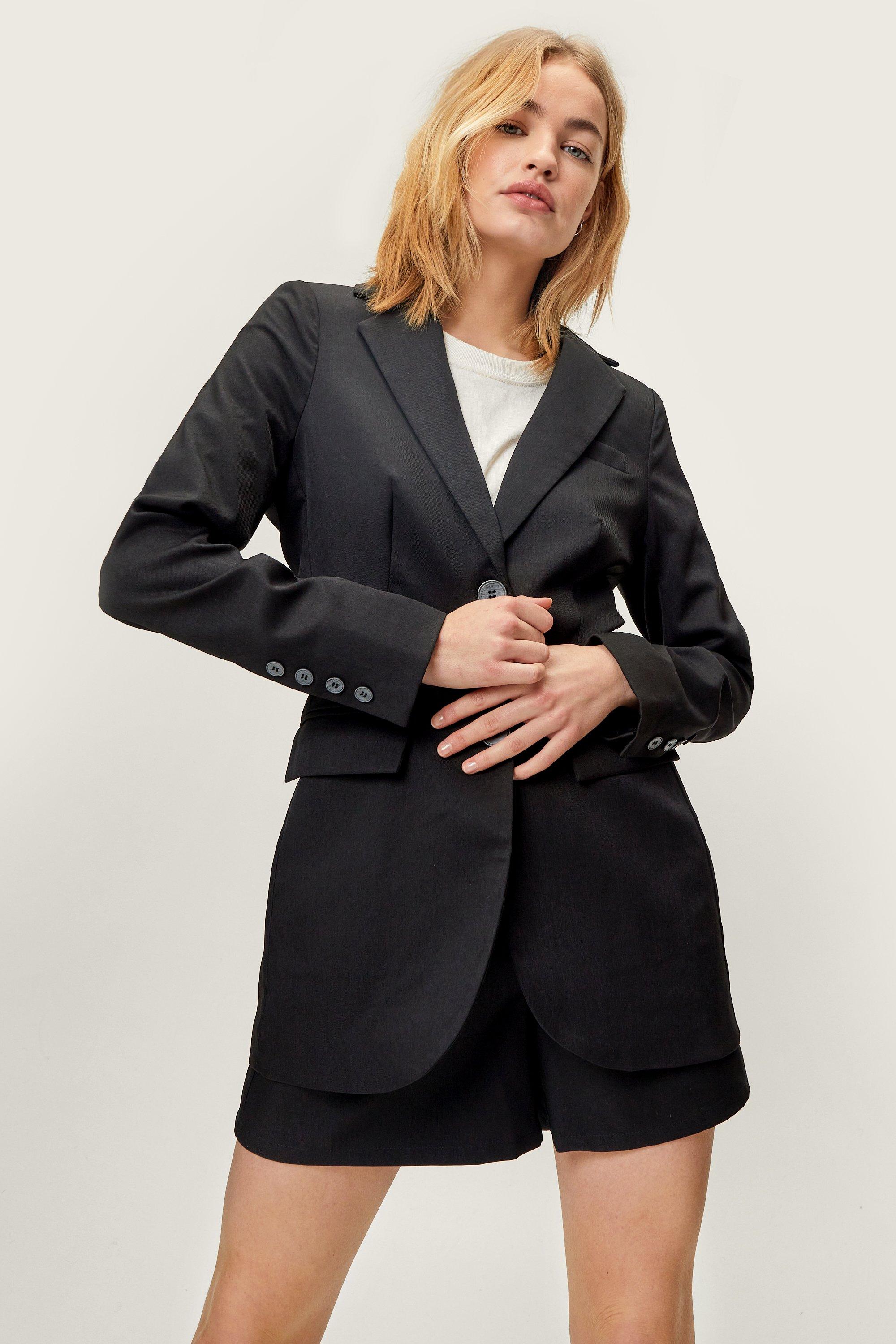 Blazer Ajusté À Boutonnage Simple - Noir - 32, Noir