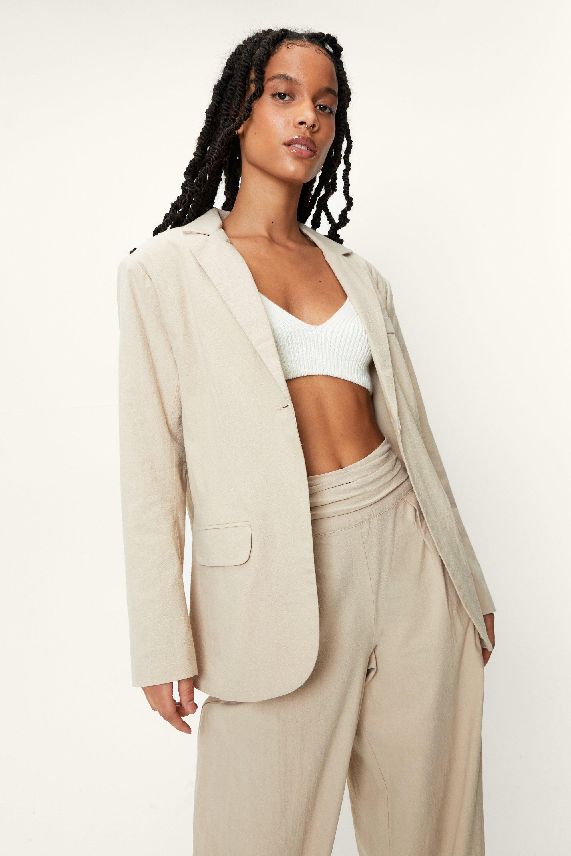 Petite Veste En Coton Croisée - Beige - 32, Beige