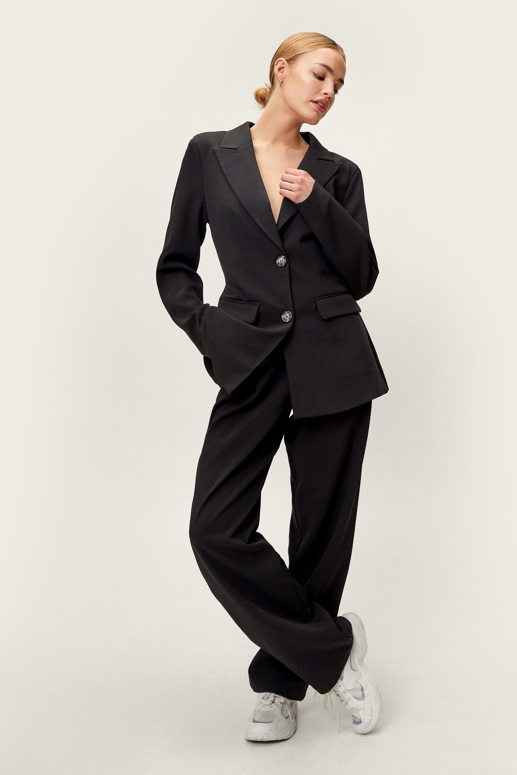 Blazer Croisé Structuré À La Taille - Noir - 38, Noir