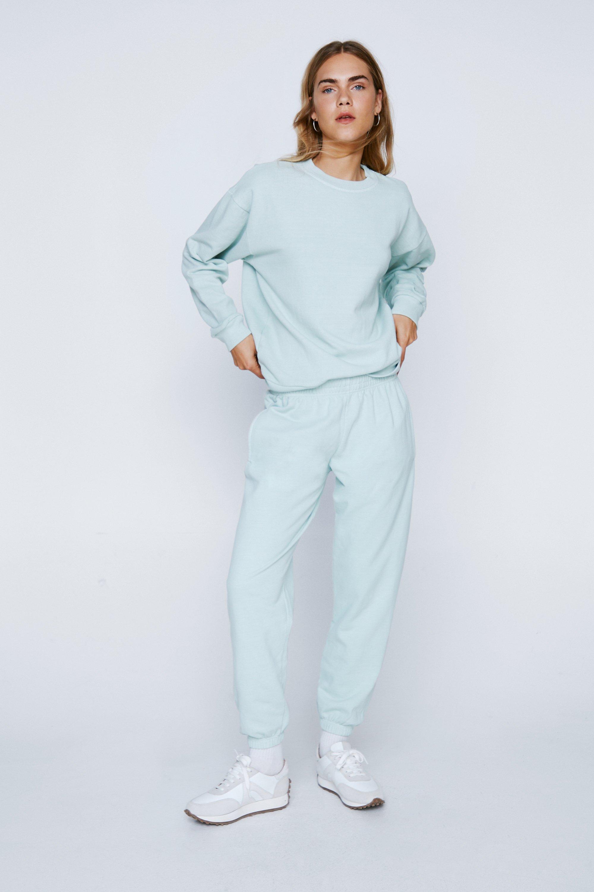 Overdyed Relaxed Sweatshirt And Jogger Set - Vert - M, Vert