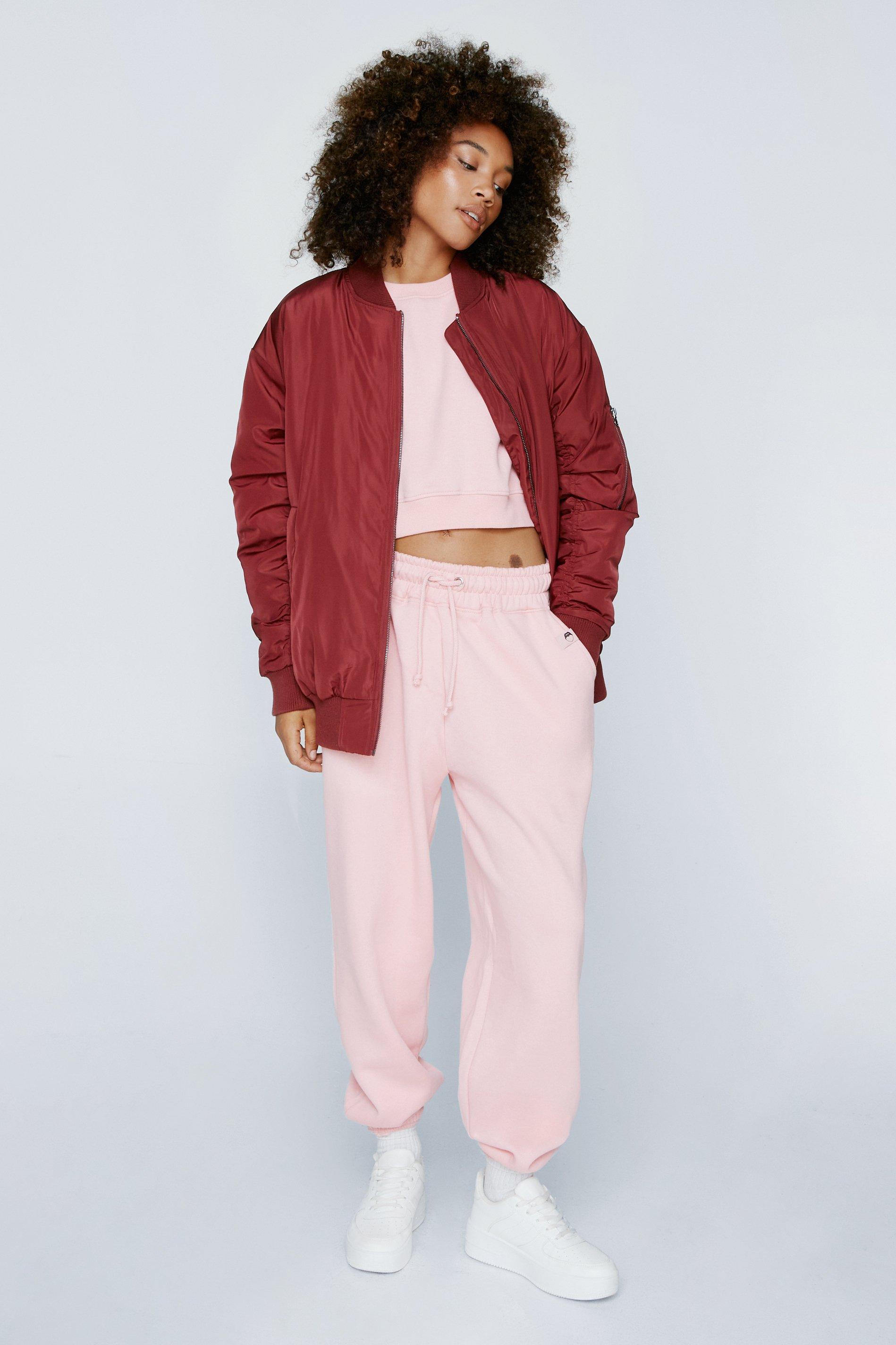 Jogging Avec Détail Revers - Rose - 32, Rose