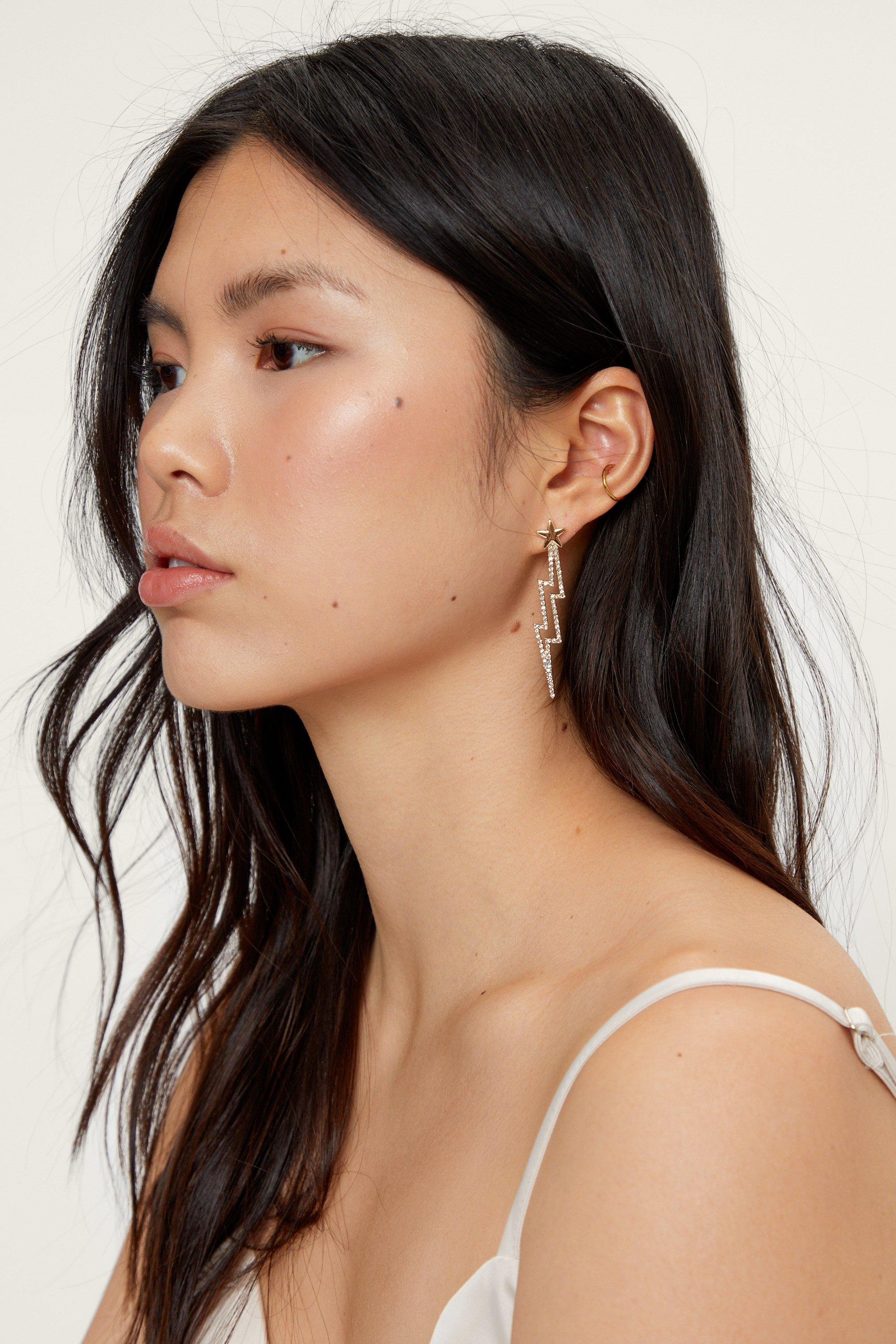 Boucles D'Oreilles Recyclées En Forme D'Étoile Filante - Métallique - One Size, Métallique