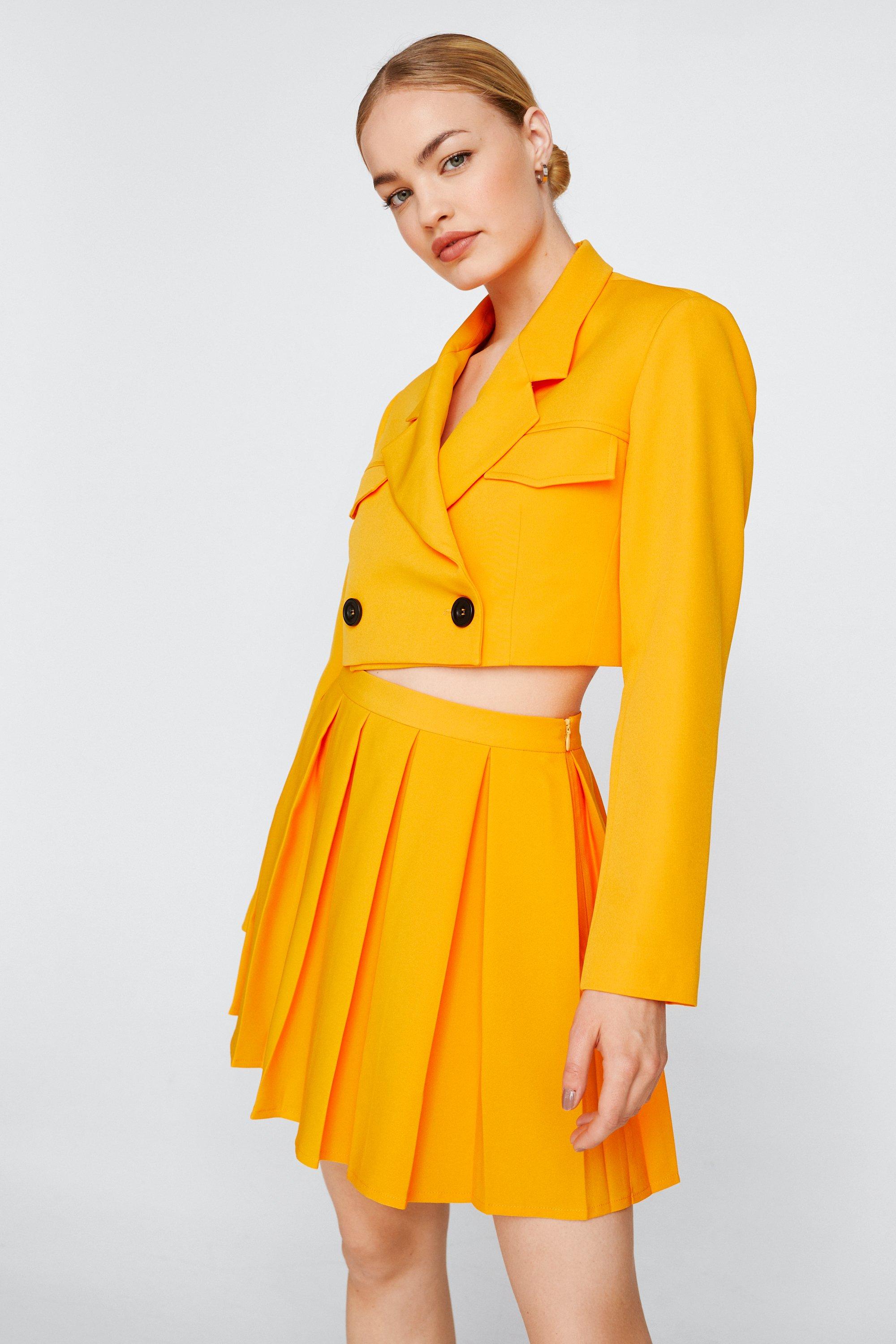 Blazer Ajusté Croisé À Double Boutonnage - Orange - 32, Orange