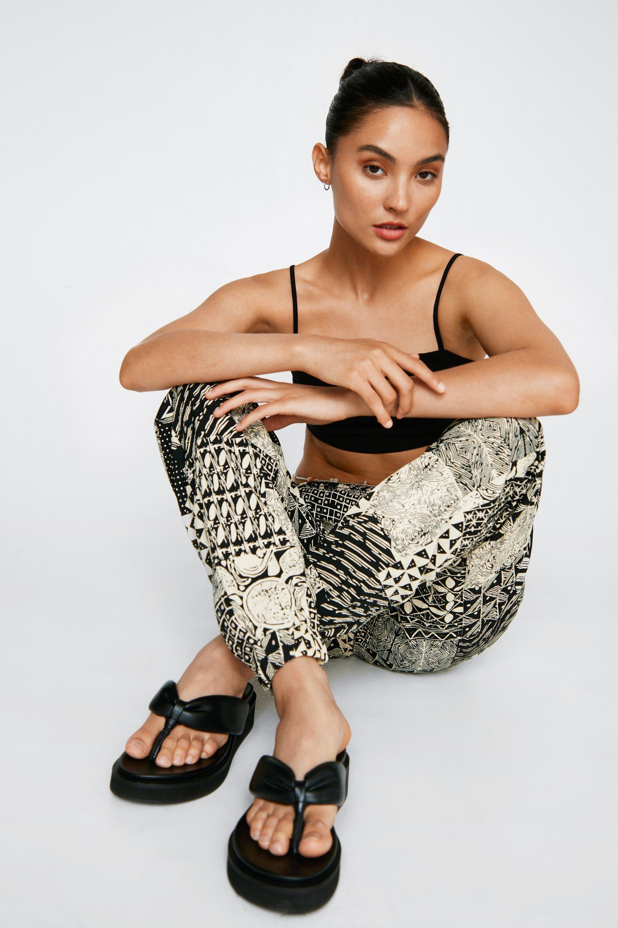Petite - Jogging Tissé Imprimé Batik - Noir - 32, Noir