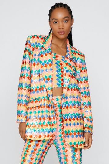 Premium Zig Zag Sequin Blazer