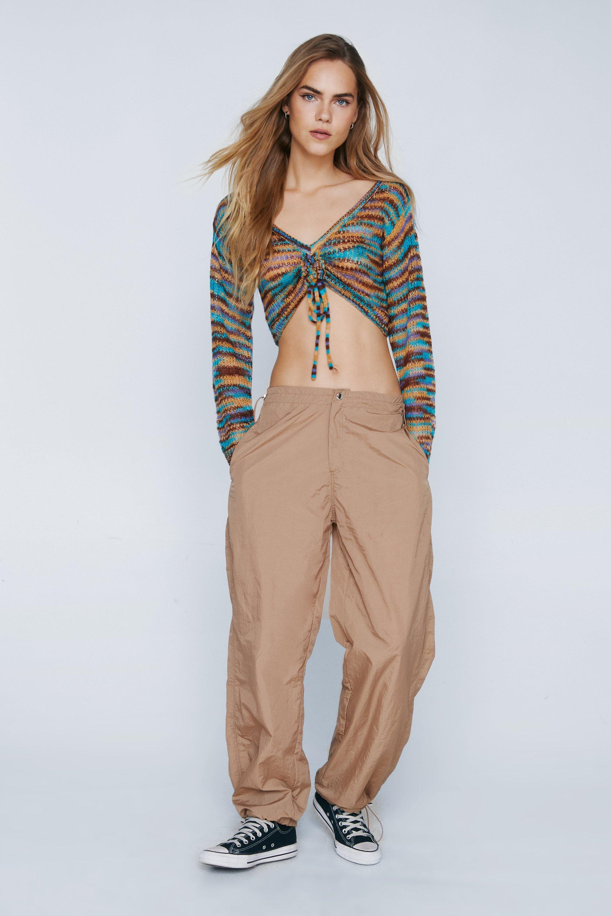 Pantalon Cargo En Nylon À Poches - 38 - Nasty Gal - Modalova