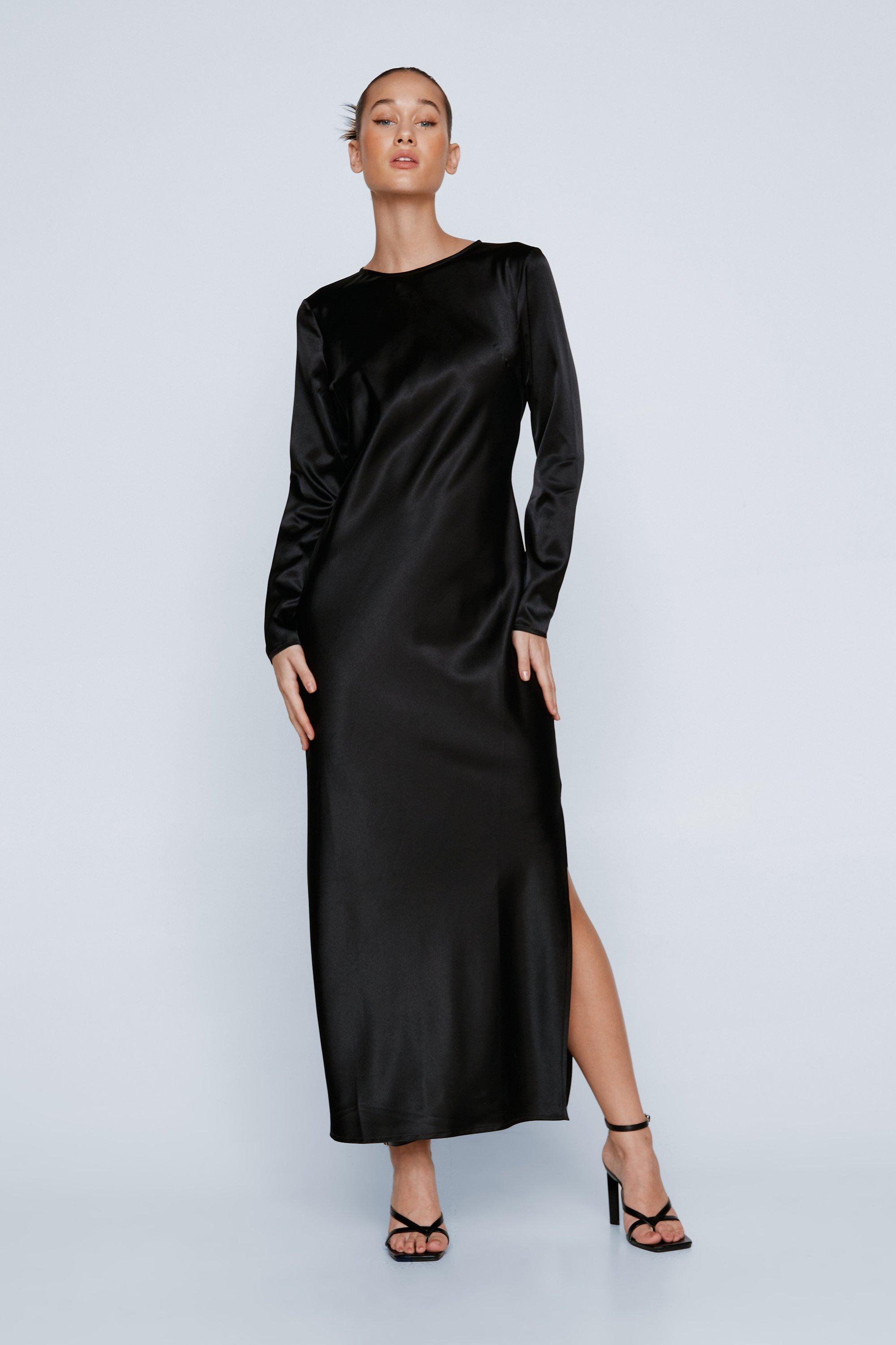 Petite - Dressing Gown Longue Satinée Dos Nu - 36 - Nasty Gal - Modalova